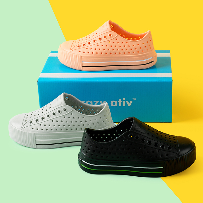 crazyativ新中式厚底洞洞鞋凉鞋