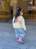 女童羊羔毛马甲深秋25冬季 女宝宝羊羔绒卡通可爱背心百搭外套 新款