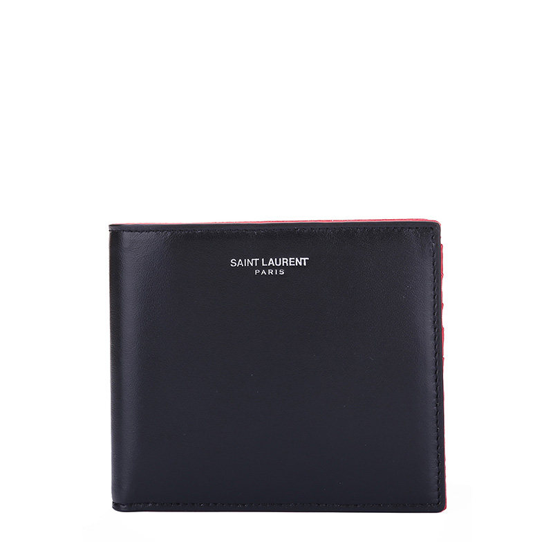 YSL/圣罗兰男包黑色牛皮短款钱包钱夹 396307