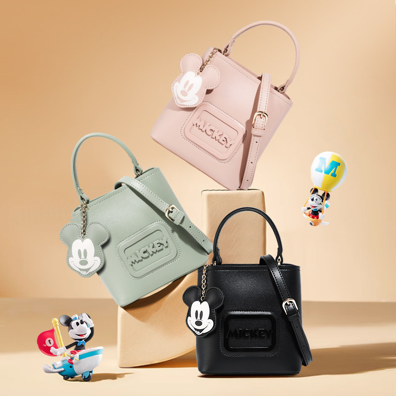 Disney/迪士尼米奇联名女包官方正品手提小方包少女风单肩斜挎包