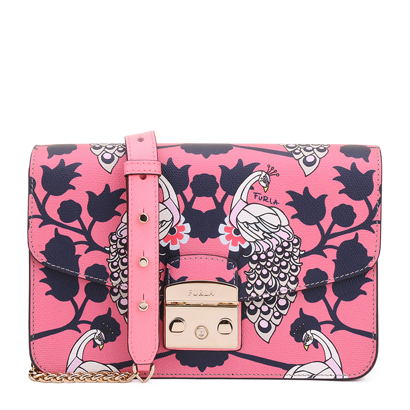FURLA/ܽÀÅ®¿î ·Ûɫͼ°¸Ó¡»¨Å£Æ¤µ¥¼ç/ÊÖÌá°üС·½°üBHV7пîÏÖ»õ