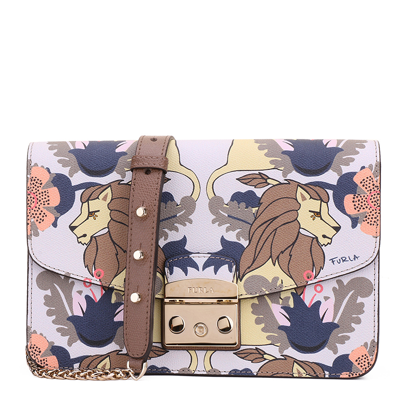 FURLA/ܽÀÅ®¿î ¶àɫͼ°¸Ó¡»¨Å£Æ¤µ¥¼ç/ÊÖÌá°üС·½°üBHV7пîÏÖ»õ