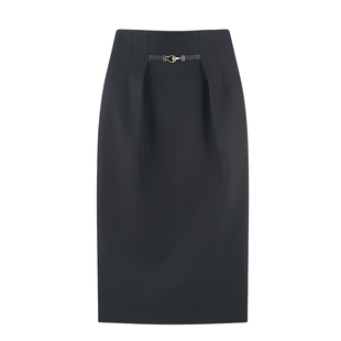 【一杯美式】2026春季高腰勤简约百搭显瘦直筒中长裙HBZX710327