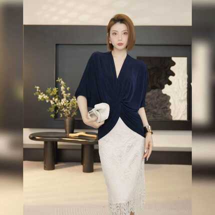 「京京」2026夏季温柔针织衫显瘦蝙蝠袖上衣HBZX710552运补5元