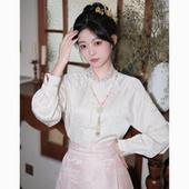 醉雨朵原创初见国风立领刺绣流苏对襟新中式 上衣日常通勤衬衣秋冬