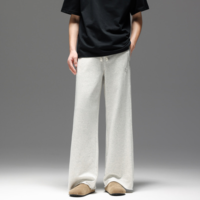 UNKNOWTAL微阔腿裤脚毛边长裤