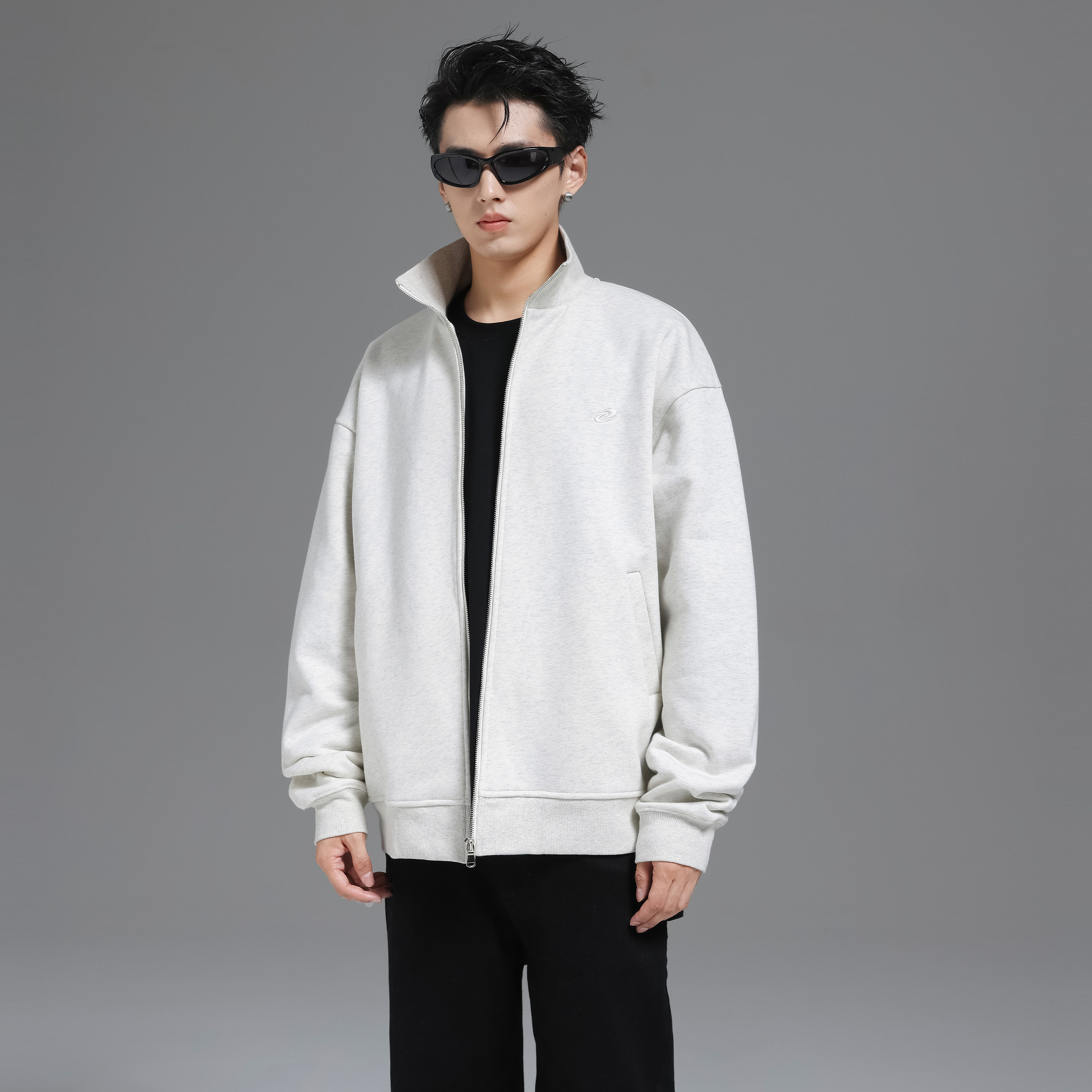 UNKNOWTAL宽松立领拉链开衫