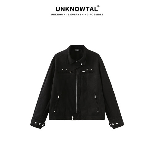 UNKNOWTAL排扣拉链夹克外套