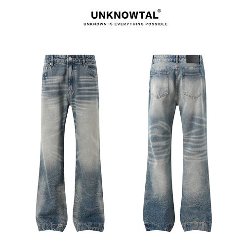 Unknowtal复古高街微喇牛仔裤