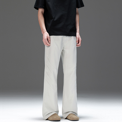 UNKNOWTAL明线裁剪微喇休闲裤