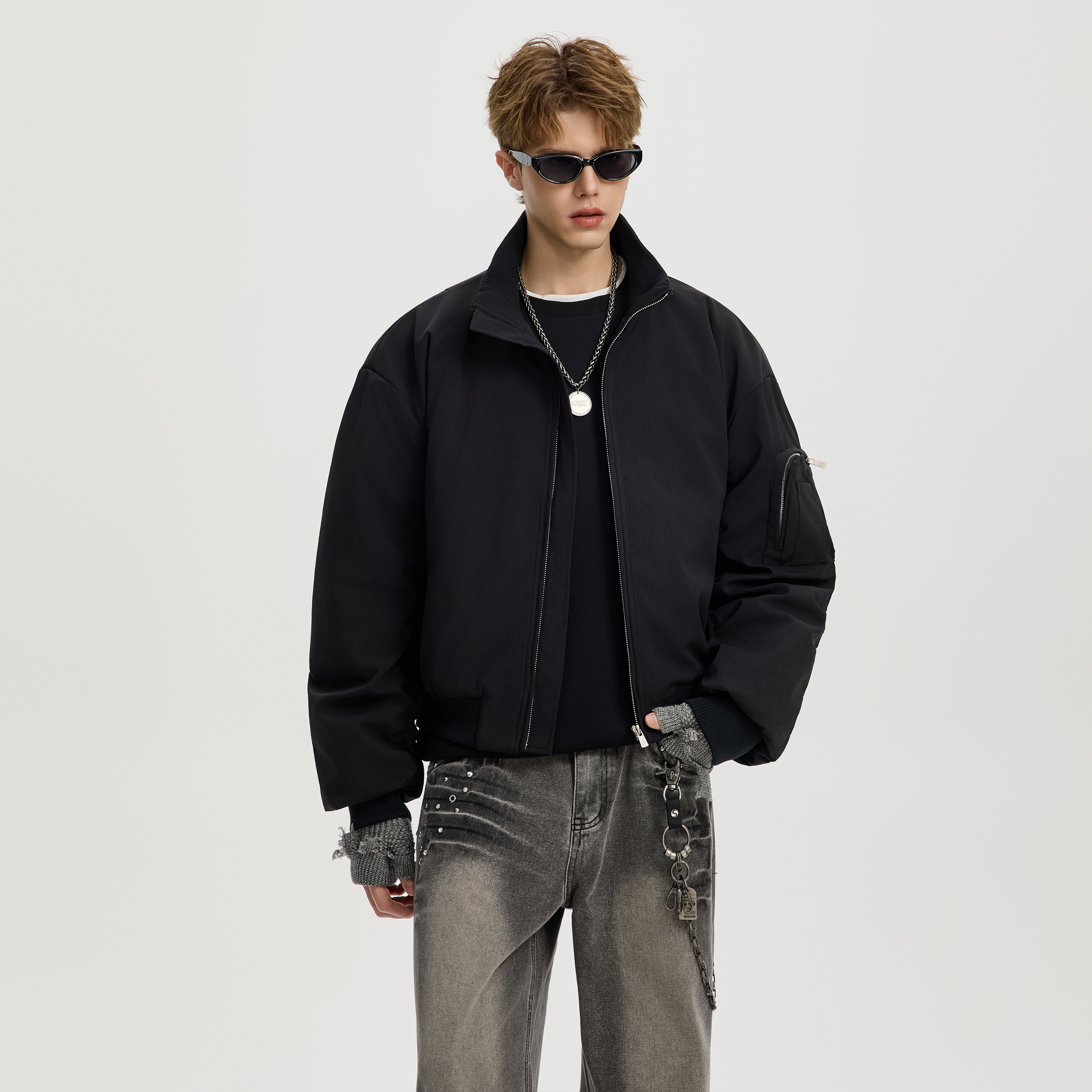 美式复古潮流百搭夹克棉服男款