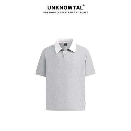 Unknowtal复古撞色男短袖POLO衫