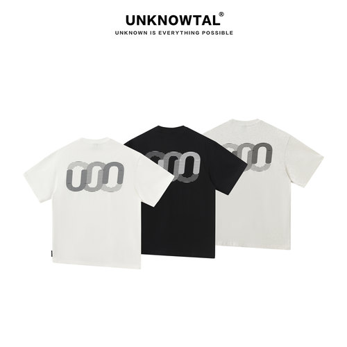 UNKNOWTAL潮环形渐变印花短袖
