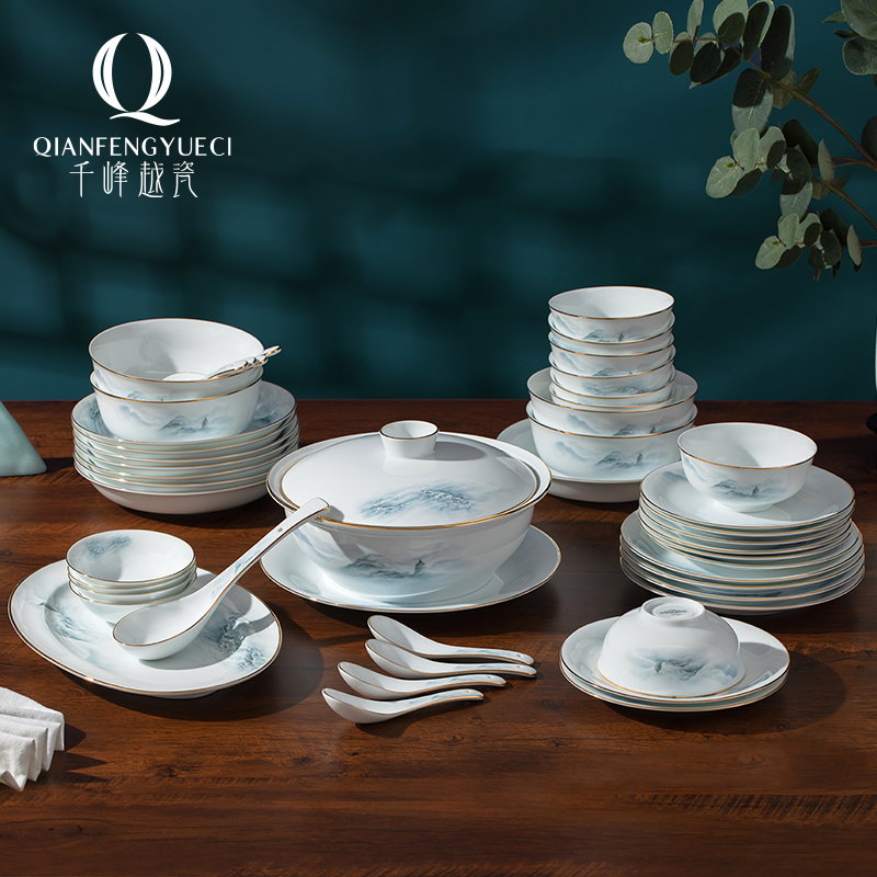 4人轻奢套装家用高档新中式国瓷