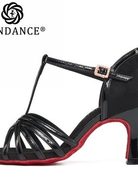 ITENDANCE新款专业拉丁舞鞋女中高跟软底舞蹈鞋红底系列拉丁鞋