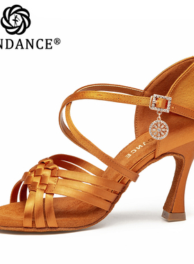 ITENDANCE专业拉丁舞鞋成人女中高跟软底教师鞋演出舞蹈鞋6062款