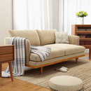 原木风出租房三人卧室小沙发 布艺沙发小户型客厅北欧简约双人日式