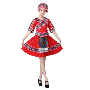 广西壮族少数民族服装女苗族成人演出服彝瑶族表演舞蹈服饰三月三