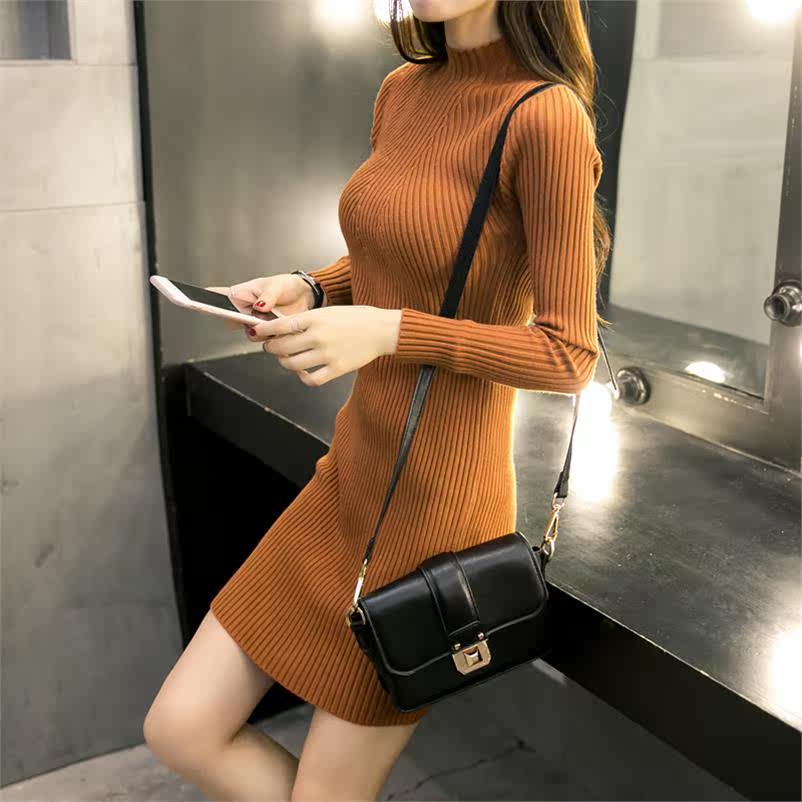 秋冬季韓版半高領套頭毛衣女土中長款寬松針織打底衫加厚毛線裙子在類目 女裝/女士精品, 毛衣中 - 來自Buy2taobao.com提供專業的淘寶代購服務