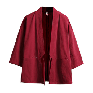 中国风男装改良汉服新中式居士开衫外套夏季复古风道袍亚麻茶禅服