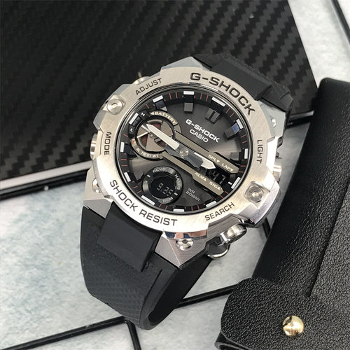 卡西欧GST400 GSHOCK钢铁之心光能蓝牙学生电子手表男GST-B400