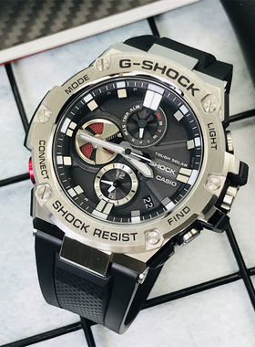 卡西欧GST100 GSHOCK40周年限定钢铁之心光能蓝牙手表男 GST-B100
