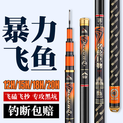 名伦巨物鱼竿12H黑坑飞抄大物竿15H18H暴力飞磕杆罗非青鲟大棚杆
