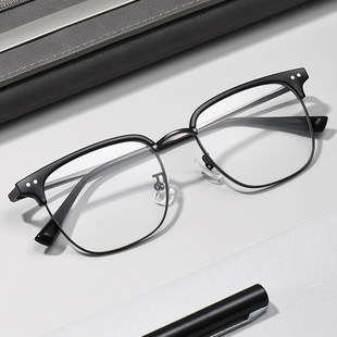 逸夫明月镜片近视眼镜黄景瑜同款可配度数眉毛款复古男眼镜框5220