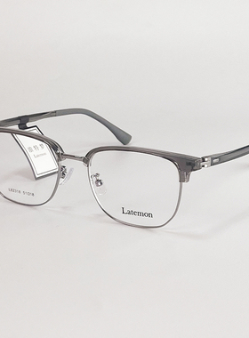 浪特梦时尚防蓝光眼镜框潮近视配高度数眉毛框半框商务镜架82318