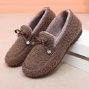 家居鞋加绒保暖包跟软底毛毛鞋冬季防滑一脚蹬休闲豆豆棉鞋棉拖鞋