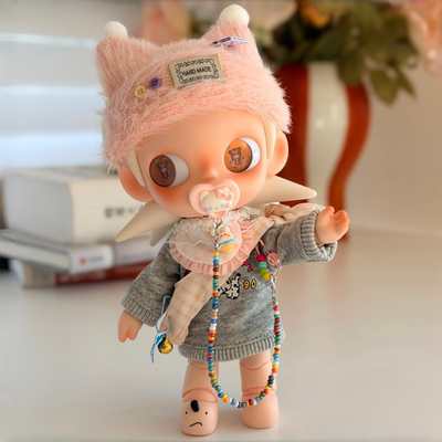 八分娃zsiga、molly娃衣可动人偶娃衣灰色卫衣围兜奶嘴套装嘎子姐