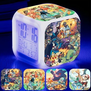 精灵宝可梦闹钟学生儿童初中生专用电子夜灯起床神器智能2025新款