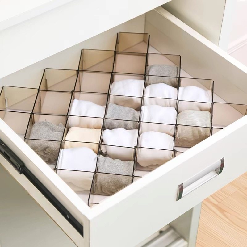 抽屉式分隔板自由组合分格板袜子内裤整理收纳神器蜂窝式分割片盒