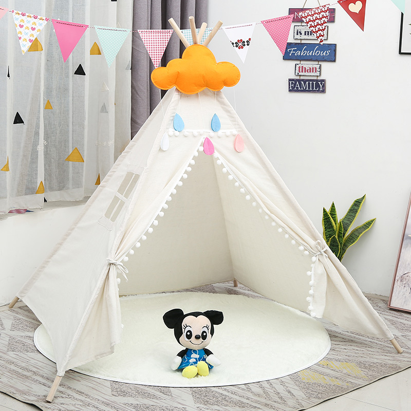 儿童游戏屋野餐帐篷DIY白色帐篷
