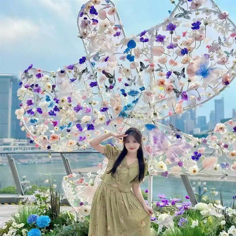 网红沙燕花艺蝴蝶拍照打卡装饰吸引游客地标美陈装置春季打卡道具,家居饰品,户外/庭院摆件,淘宝优惠券,粉丝福利购,淘宝优惠卷