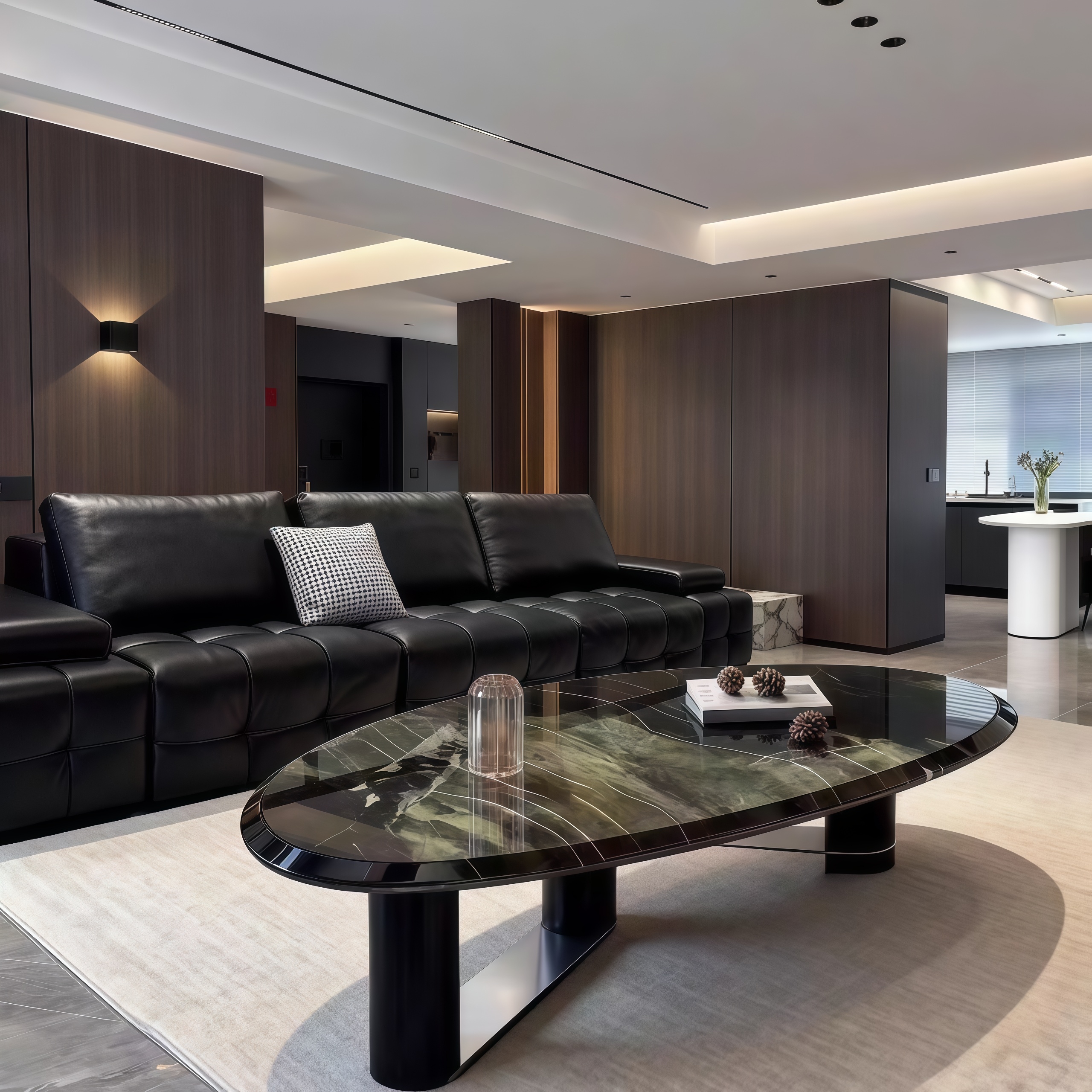 意式设计师款椭圆大理石茶几