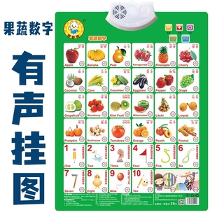 三字经宝宝学数字图挂图有声挂图儿童字母贴画墙贴早教小孩学字