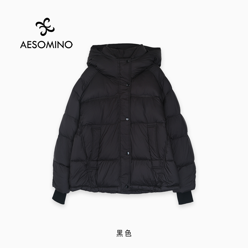 新品衣莎美诺冬短款白鸭绒羽绒服