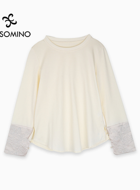 新中式刺绣花长袖T恤打底衫女春秋装时尚圆领百搭上衣Y682CW801