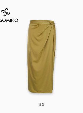AESOMINO衣莎美诺夏半裙百搭优雅半身裙包臀裙垂感Y095B3868