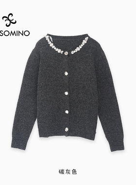 【新品】AESOMINO衣莎美诺冬开衫碳灰色Y656D9376