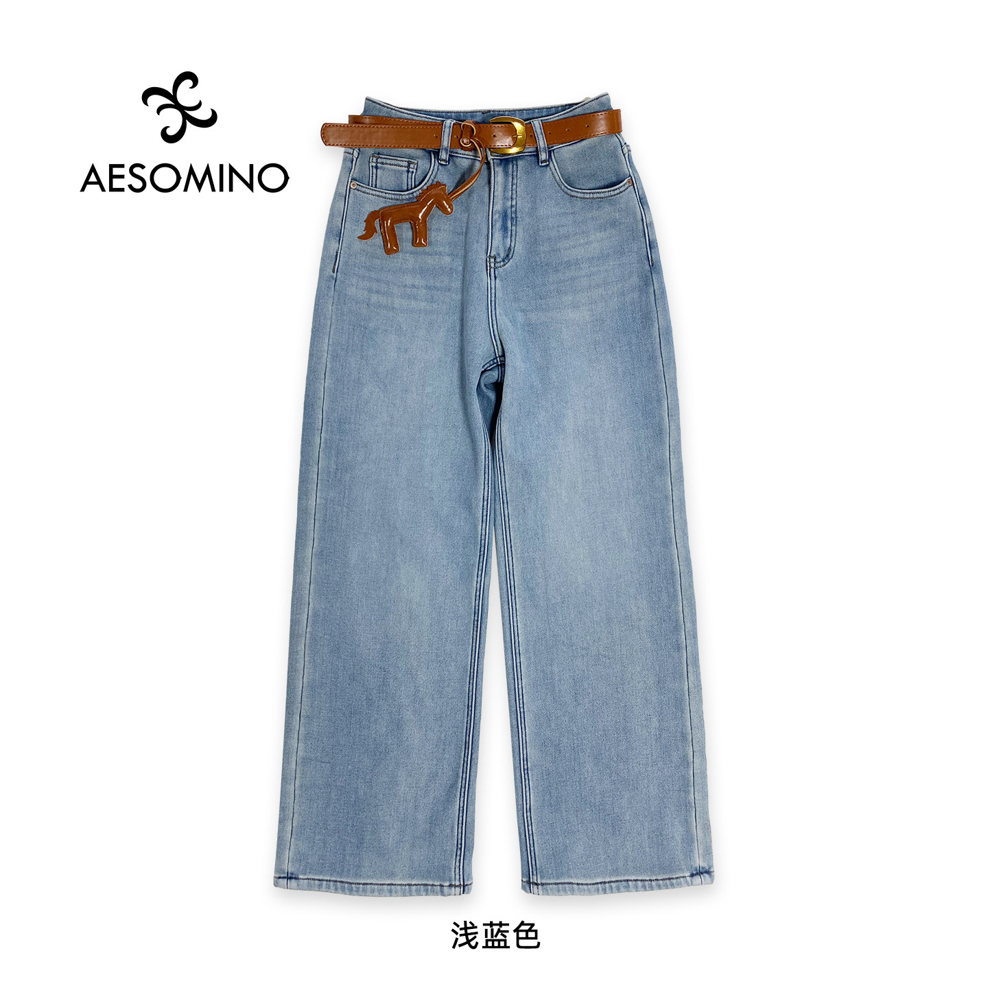 【马上发财】冬加绒阔腿裤女BEZG简约百搭直筒牛仔裤保暖加厚长裤,女装/女士精品,牛仔裤,淘宝优惠券,粉丝福利购,淘宝优惠卷