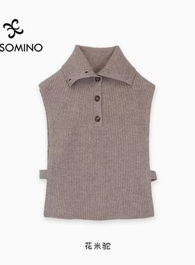 衣莎美诺春秋大翻领休闲罩衫纯羊毛马甲夹女上衣外穿Y397CM173