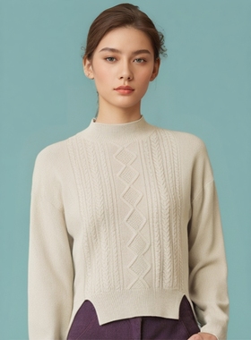 【特卖】纯羊毛春秋针织时尚套装套头衫上衣休闲裤Y438C2052