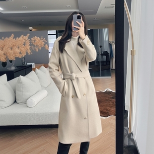 Y042D6008 衣莎美诺冬气质简约羊毛双面呢大衣外套女 撤柜特卖