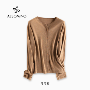 女上衣舒适小衫 毛衫 衣莎美诺春秋纯羊毛开衫 Y530C2310 新品