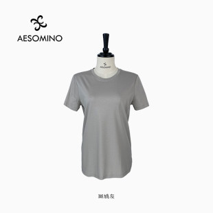 Aesomino T恤克莱因蓝Y530C2203 衣莎美诺圆领短袖