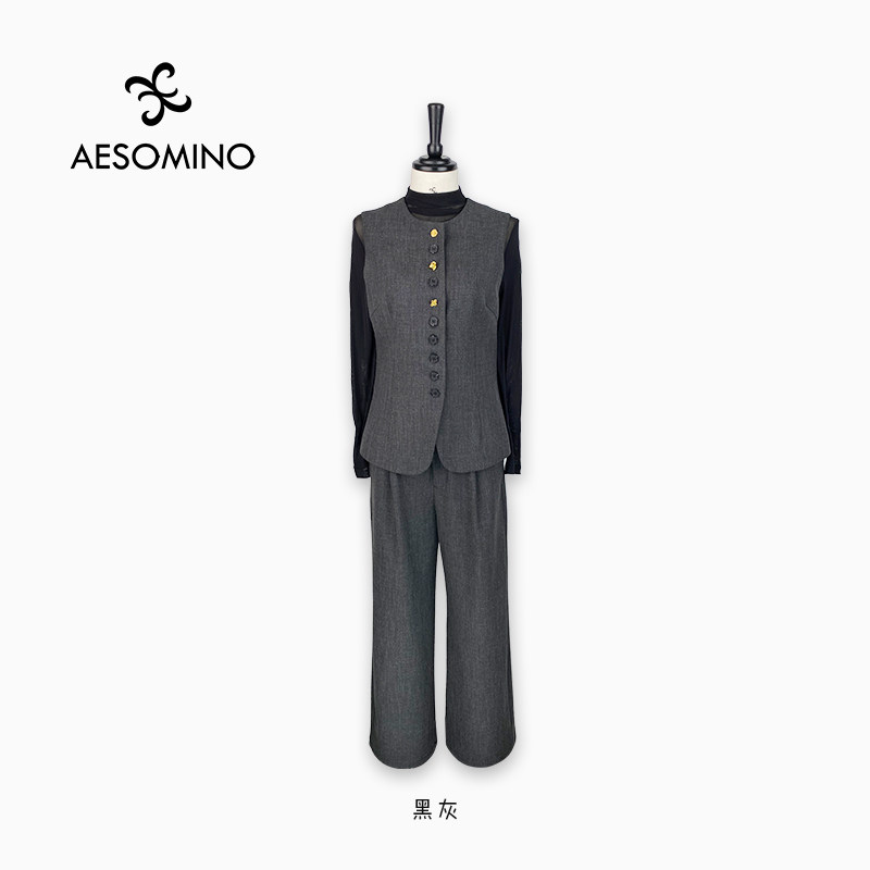 衣莎美诺轻奢气质春秋三件套时尚马夹套装女西装马甲Y364CA001