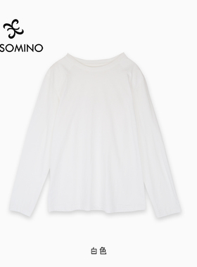 纯色插肩袖长袖T恤女2025春夏新款休闲圆领打底修身上衣Y682C0058