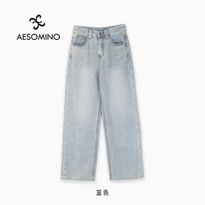 浅色直筒牛仔裤女春夏季